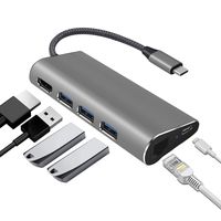 BENCSE USB C Hub, 6 in 1 USB C Adapter with 4K USB C to HDMI, 1000M Ethernet Port, 3 USB 3.0 Ports for MacBook Pro 2019/2018/2017, ChromeBook, XPS and More (Space Gray)