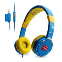 EasySMX Kids Headphones - Wired Headphones for Children Girls Boys, Adjustable Headband, Stereo Sound, in line Control,Share Port, 3.5mm Aux Jack, Child-Friendly ABS, 85dB Volume Limited - Blue
