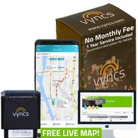 VyncsPro GPS Tracker No Monthly Fee 3G OBD Car Tracker Real Time GPS 1 Year Data Plan Included 60 Seconds GPS, Live Map, Teen Unsafe Driving Alert, Car Health, Recall, Fuel Report (Grey)