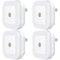 Dimmable Plug-in LED Night Light - SYCEES Nightlight with Dusk-to-Dawn Sensor for Bedroom, Kids Room, Bathroom, Kitchen, Hallway, Daylight White, 4-Pack