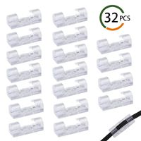 Cable Clips Self-Adhesive INNKER 32Pack Heavy Duty Cable Clips Wall Desktop Cable Clips Adhesive Cable Cord Management Wire Holders Wire Organizer Management System Transparent Screws Provided