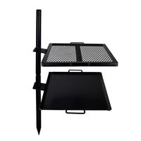 GameMaker - Open Fire Cooking Gravity Combo Grill & Skillet, Ultimate Camping Cooking Tool