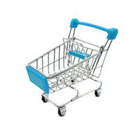LW Mini Shopping Cart Supermarket Handcart Mini Shopping Cart Mini Supermarket Storage Toy (Blue)