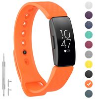 GVFM Compatible with Fitbit Inspire/Inspire HR Bands, Adjustable Soft Silicone Bracelet Accessories Sport Strap for Women Men Wristbands (Small: 5.5-6.7 inch, Orange)