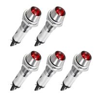 uxcell Indicator Light DC 24V, Red, Metal Shell Panel Mount 5/16" 8mm 5Pcs
