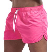 haoricu Men's Beach Shorts Quick Dry Surfing Swim Trunks Elastic Drawstring Shorts Multi-Color Optional Watermelon Red