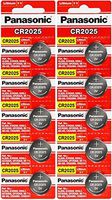 Panasonic CR2025-10 CR2025 3V Lithium Coin Battery (Pack of 10)