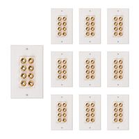 Buyer's Point Four Speaker Wall Plate, Premium Quality Gold Plated Copper Banana Binding Post Coupler Type (10 Pack)