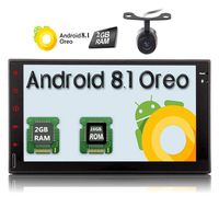 Double Din Car Stereo Android 8.1 in Dash Head Unit with 7 inch Touch Screen Car Radio Receiver Autoradio GPS Navigation for Car with Bluetooth/FM/AM/WiFi/Mirror Link/1080P/DVR/Wireless Backup Camera