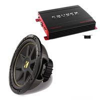 KICKER 10C12D4 12" DVC Comp Sub, Crunch PX2000.1D 2000 Watt Max Mono Amp, Amp Kit