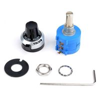 10 Turn Potentiometer 100 Ohm 2w Wirewound Multiturn Adjustable Precision with Rotary Dial Knob 6mm Shaft