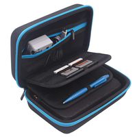 Jun Xuan New 3DS XL and 2DS XL Carrying Case - Fits Wall Charger - 16 Game Card Storage Holders, Hard Shell and Accessories Pocket - Turquoise/ Light Blue