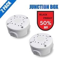 Aluminum Bracket Junction Back Box Onduit Base for OHWOAI Bullet Cameras, Water-Proof Junction Box for IP Camera (2 Pack) Electric Enclosure for Indoor/Outdoor Use with Screws Cable DIY Case Encl