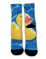 KYWYN Funny Yellow Rubber Duck Painting Soft Dress Socks Gift,Colorful Pattern Cotton Crew Socks Athletic Socks for Cold Winter