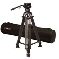 Ikan EG06C2 2 Stage Carbon Fiber Tripod with GH06 Fluid Head (Black)