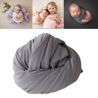 Coberllus Fashion Cute Newborn Baby Photography Shoot Blanket Backdrop Luxury Stretch Wraps for Boys Girls Baby Photo Props(Grey)