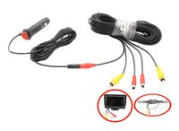 12V/24V Cigarette Lighter Power Supply Kit with AV Extension Cable(49FT) for Wired Car/Large Vehicle Backup Camera and Rear View Monitor with RCA Connection