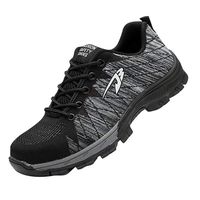 Work Sneakers for Men の Unisex Steel Toe Work Shoes Heavy Duty Safety Boots Anti-Piercing Anti-Smashing Plus Size 4-14 Gray