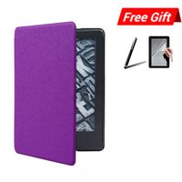 Gallity 2018 Ultra Slim Smart Leather Magnetic Case Cover for Amazon Kindle Paperwhite 10.Generation +HD Screen Protective Film (Purple)