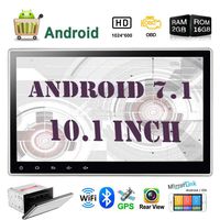 10.1 Inch Android 7.1 Car Stereo with Bluetooth Double din in Dash GPS Navigation Headunit Car DVD CD Player Capacitive Touchscreen Wifi FM AM Radio Mirrorlink Subwoofer Video Out Reverse Camera Input