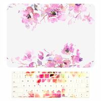 TOP CASE - 2 in 1 Signature Bundle Floral Reflection Pattern Matte Hard Case + Keyboard Cover Compatible MacBook 12" (12" Diagonally) with Retina Display A1534 - Purple Flowers