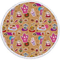 Meidexian888 Yoga Mat,1 PC Round Beach Pool Home Shower Towel Blanket Table Cloth Yoga Mat (F) (B)