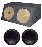 2) Rockford Fosgate R1S4-12 12" 600W Subwoofers + Dual 12" Sealed Angled Sub Box