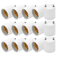 JACKYLED GU24 to E26 E27 Adapter 15-pack Heat Resistant Up to 200℃ Fire Resistant Converts GU24 Pin Base Fixture to E26 E27 Standard Screw-in Socket