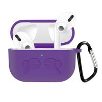 INTENY Compatible Protective Silicone Cover for AirPods Pro Case, Slim-Fit, Visible Front LED, Shockproof Anti-Drop Full Case Skin for AirPods Pro Charging Case (Purple)