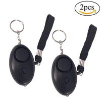 Personal Alarm,140 DB Emergency Safety Key Chain Siren with LED Flashlight, Portable Personal Security Alarms for Students,Women,Elderly (Black, 2 Pack)