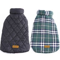Kuoser Dog Coats Dog Jackets Waterproof Coats for Dogs Windproof Cold Weather Coats Small Medium Large Dog Clothes Reversible British Style Plaid Dog Sweaters Pets Apparel Winter Vest for Dog Green M