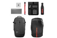 KeySmart Urban21 - Premium Commuter Backpack (w/Water Bottle, Rain Cover, Pocket Organizer, Portable Charger, Tile Slim)