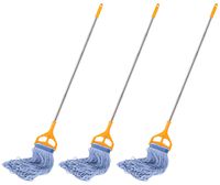3 Pack Best Value 56-inch Quick Change Stainless Steel Mop Handles with 3 Loop-End Mop Heads for Home, Commercial and Industrial Use (56 inch)