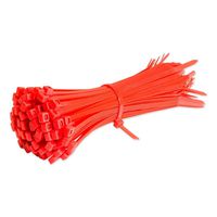 Nylon Zip Ties, Iuhan 100Pcs Adjustable Durable Self Locking Nylon Zip Cable Ties for Home Office Garage Workshop Heavy Duty (Length: 100MM, Red)