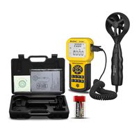 HOLDPEAK HP-856A Pro Anemometer Handheld CFM Meter for HVAC，Air Flow Area Setting，Air Velocity，Temperature，Wind Speed Meter with Back Light，Data Hold and USB Connect to Your Computer