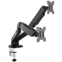 WALI Dual LCD Monitor Fully Adjustable Gas Spring Desk Mount Fit 2 Screens VESA up to 27 inch, 14.3 lbs. Weight Capacity per Arm (GSM002), Black