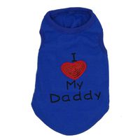 Axchongery Pet Vest, Winter Dog I Love My Daddy Sweatshirt Soft Small Puppy Doggy Cat Apparel (Blue, m)