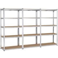 Topeakmart 5 Tier Storage Rack Heavy Duty Adjustable Garage Shelf Steel Shelving Units,71in Height, 3 Bay Garage Shelves