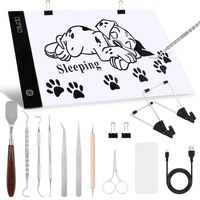 Caydo 16 Pieces Weeding Tools for Vinyl Including A4 LED Light Pad, Tablet Stand, Weeders, Tweezers