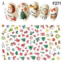 Nail Art Stickers,Putars Fashion Christmas 3D Nail Art Stickers Snowflakes & Cute Snowmen Decal (A)