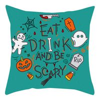 Bosji (45 x 45cm) Throw Pillowcase,Happy Halloween Decoration Pumpkin Skull Pillow Case Holiday Home Decor Cloth Printed Zipper Cushion Pillow Covers
