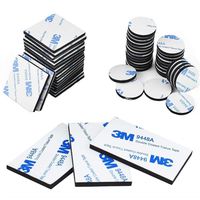 Double Sided Foam Tape Strong Pad Mounting,Black Self-Adhesive Tape Include Square Round and Rectangular（60Pcs）