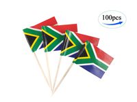 JBCD South Africa Flag South Africans Flags,100 Pcs Cupcake Toppers Flag, Country Toothpick Flag,Small Mini Stick Flags Picks Party Decoration Celebration Cocktail Food Bar Cake Flags