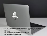 Harry Potter Sorting Hat with Glasses Die-Cut Vinyl Decal Sticker for MacBook Laptop (White on Reflective Apple Logo)