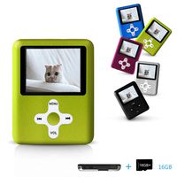Lecmal Portable Mp3 Player Mp4 Player With 16Gb Micro Sd Card and Fm Radio Function, Economic Multifunctional Music Player With Mini Usb Port, Mp3 Voice Recorder, Media Player For Kids-Green