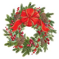 Caspari Evergreen Wreath Decorative Die-Cut Gift Tags, 20 Included