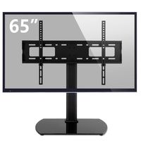 Rfiver Universal Swivel TV Stand Tabletop TV Stand Base with Height Adjustment fits Most 32" - 65" LCD LED Flat Screen Curved TVs, Max VESA 600x400mm, Black UT2001