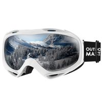 OutdoorMaster OTG Ski Goggles - Over Glasses Ski/Snowboard Goggles for Men, Women & Youth - 100% UV Protection (Stripe Frame + VLT 10.7% Grey Lens)