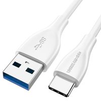 UNBREAKcable USB C Cable - Ultra Durable USB 3.0 Type C Fast Charging Cable Compatible with Samsung Galaxy S10 S9 S8 10e, Google Pixel 2, Nexus 6P, LG G5 G6, Nintendo Switch - 3.3ft White