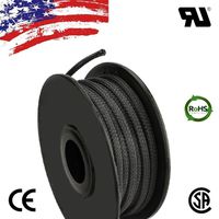 100 FT 3/16" 5mm Black Expandable Wire Cable Braided Sleeving Sheathing Loom Tubing US